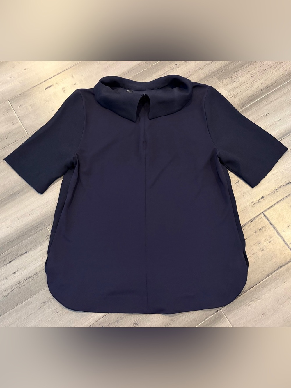 Ann Taylor Dark Navy Mock Neck Tunic Top, M - Picture 4 of 6